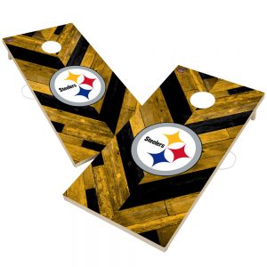 Pittsburgh Steelers 2′ x 4′ Herringbone Design Cornhole Set