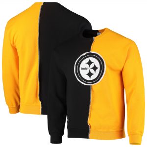 Pittsburgh Steelers Refried Apparel Split Center Pullover Sweatshirt